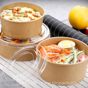 Takeaway kraft salad bowl round paper bowls